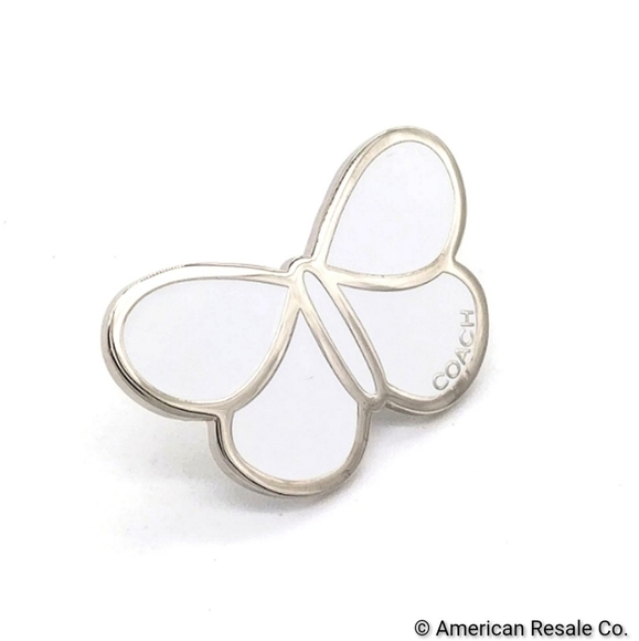 Coach Accessories - Vintage COACH White Enamel Butterfly Lapel Pin Brooch Purse Backpack Pin Charm